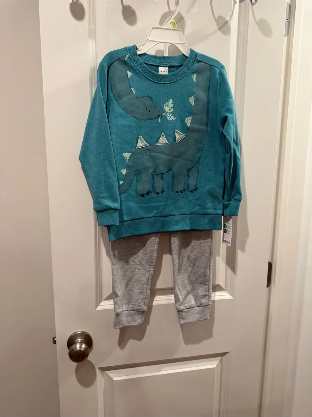 Carter's Teal and grey Boys Dinosaur  Set 4T NWT